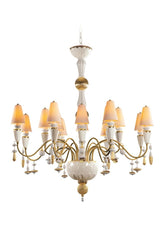 Ivy And Seed 16 Lights Chandelier, Medium Flat Model, Golden Luster (US)